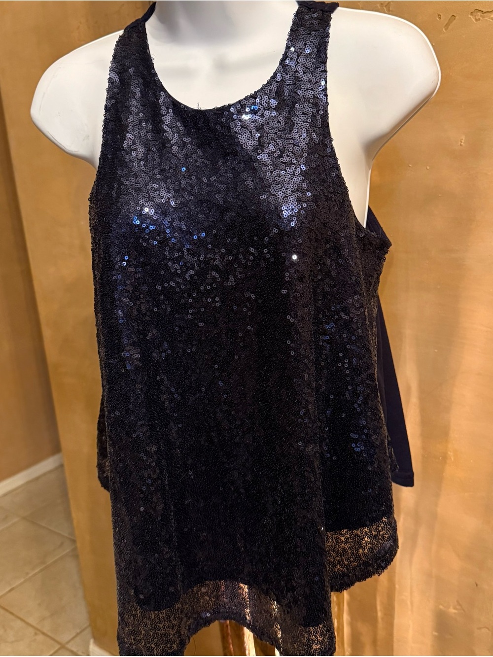 Rue21 Navy Sequin Tank Top - Size Medium